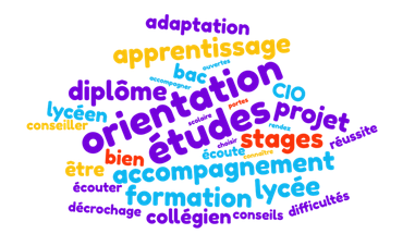 nuage de mots bilan d'orientation scolaire